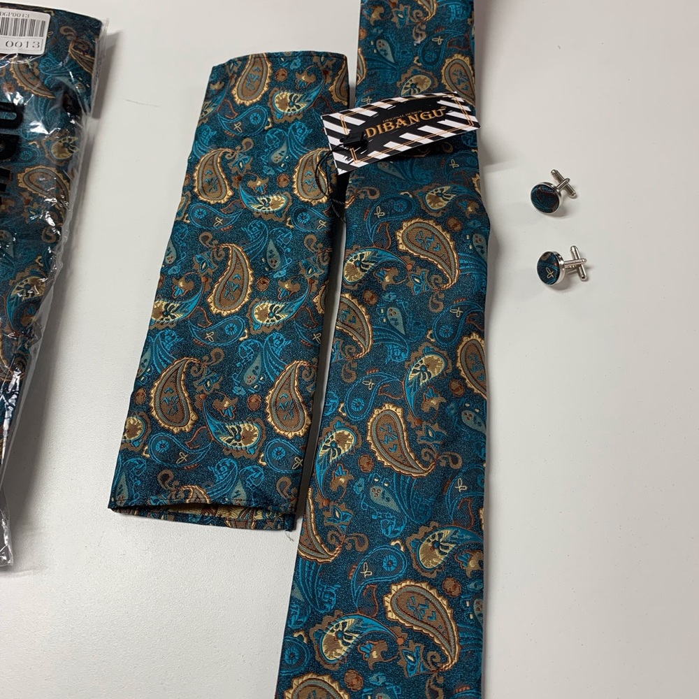 Tie set Teal and Gold